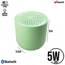 Mini Caixa de Som Portátil Recarregável 5W RMS Bluetooth com Microfone WS-301 Xtrad - Verde